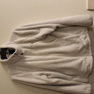 North Face white zip up sweatshirt